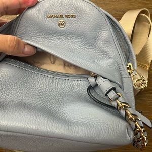 Authentic Michael Kors blue Slater Pebbled Leather backpack
